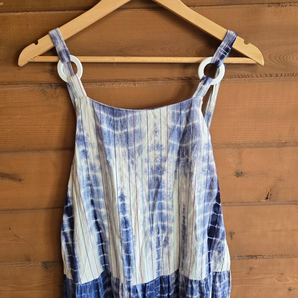 Angie Dress Midi Tie Dye Bow Tie Back Tank Top Tiered Boho Summer Ring Coastal - Picture 4 of 7